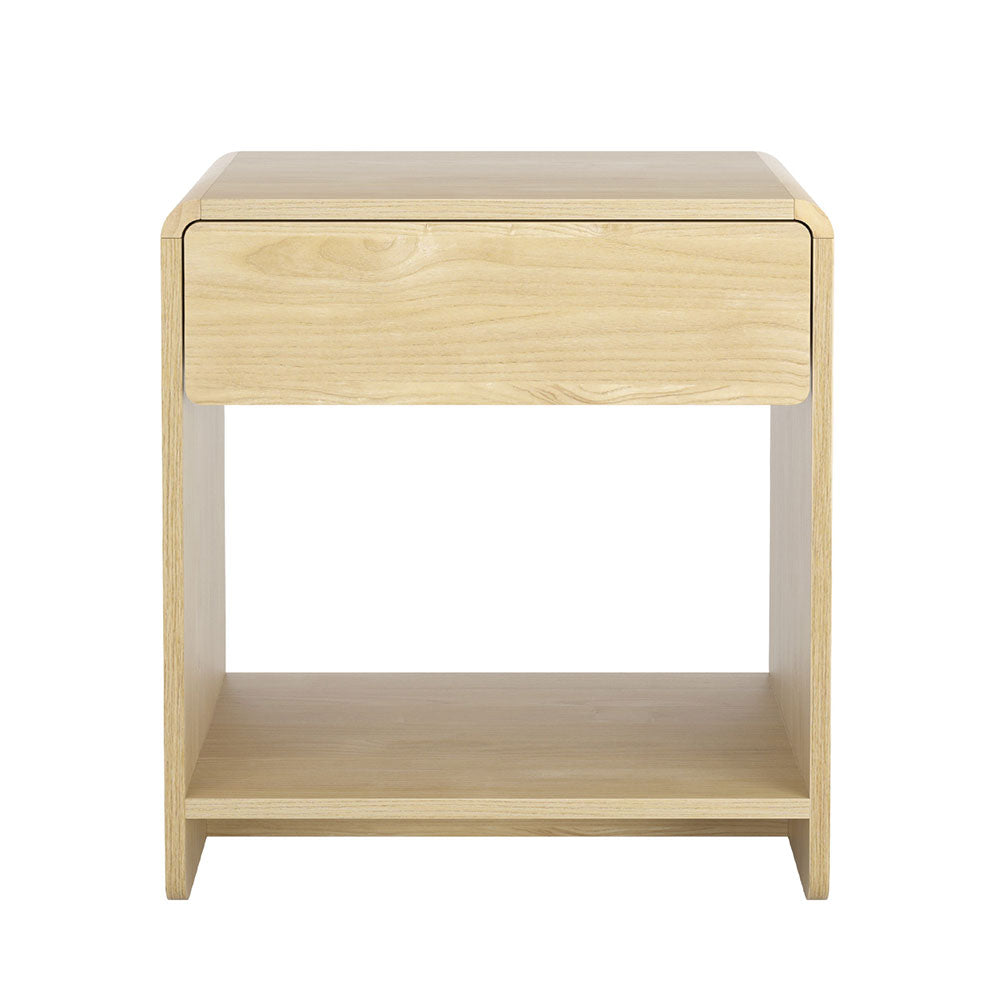 Minimal Bedside Table Open Shelf- Pine