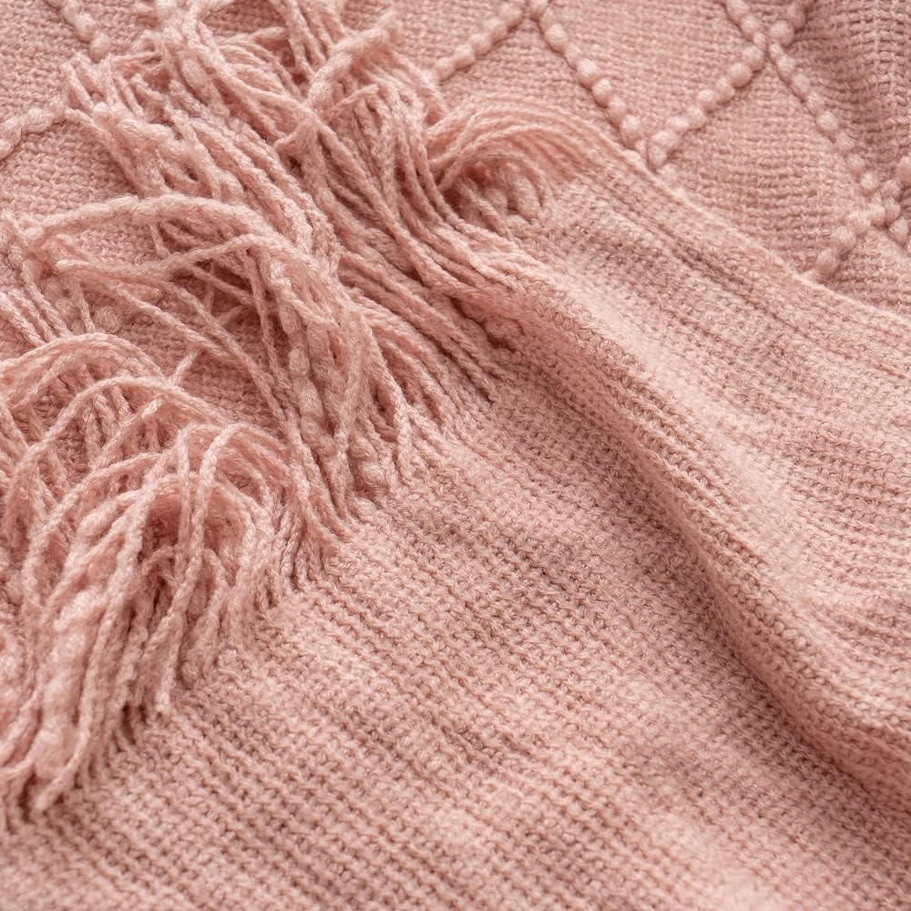 Pink Throw Blanket - Pink Diamond Pattern