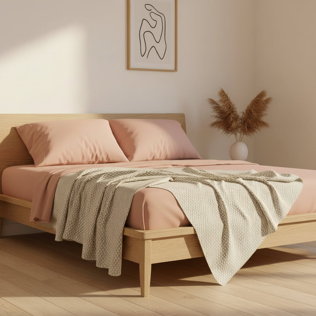 Royal Comfort 1000TC Bamboo Cotton Sheets Pillowcases Set Ultrasoft - Blush
