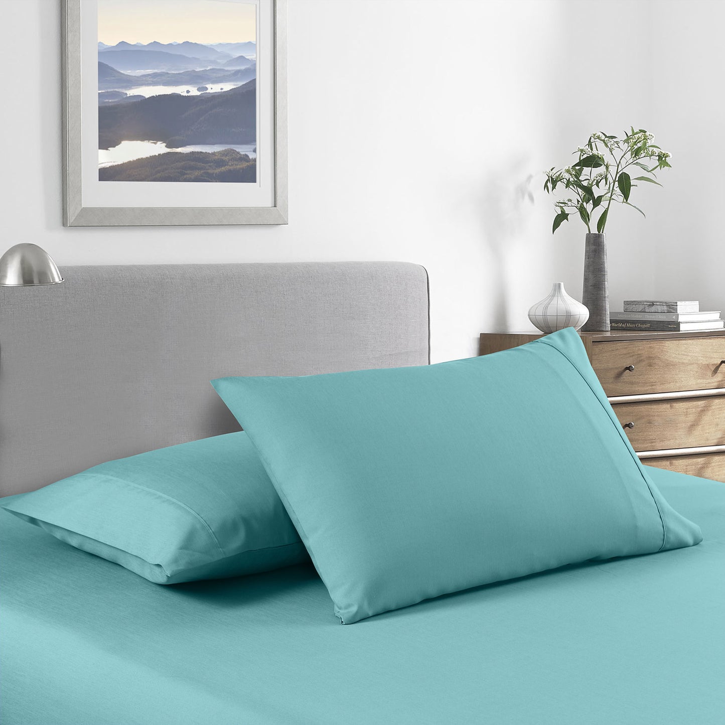Royal Comfort 2000 Thread Count Bamboo Cooling Sheet Set- Aqua