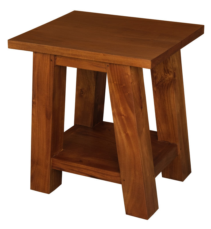 Tokyo Solid Mahogany Timber Lamp Table- Light Pecan