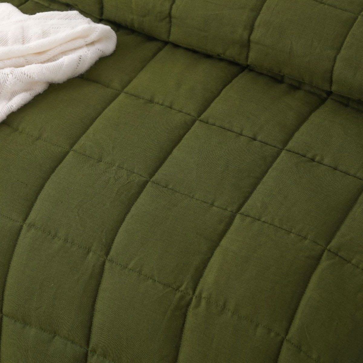 Vintage Design Homewares Olive French Linen Coverlet Set - King