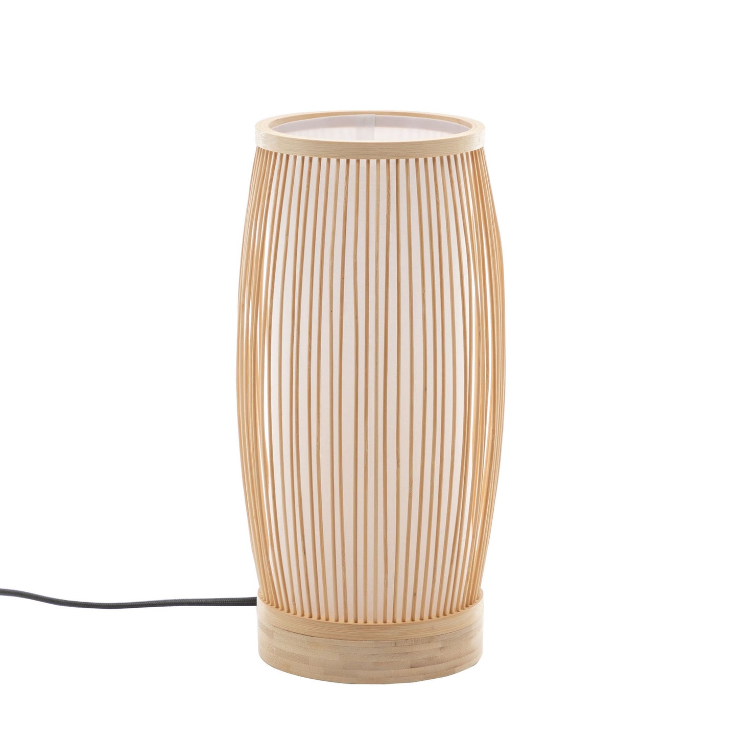 Natural Woven Bamboo Cylinder Table Lamp