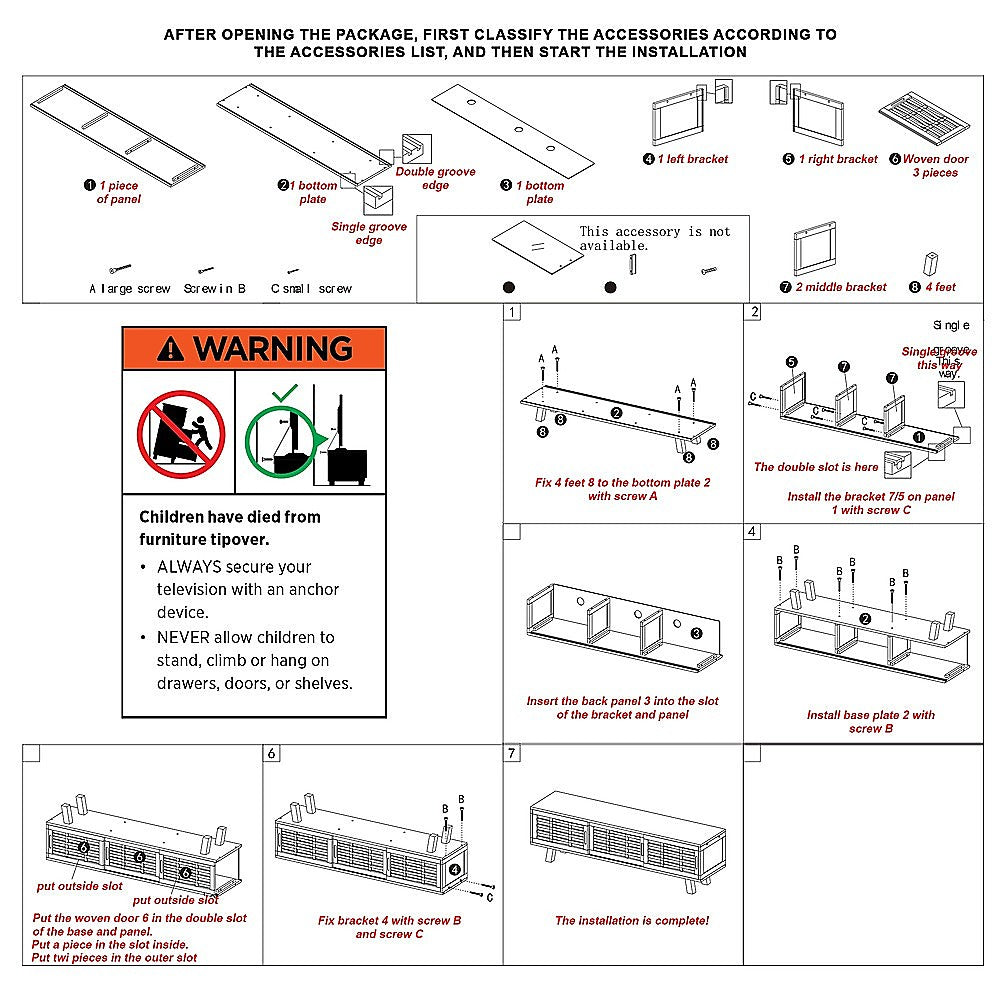 European Style TV Cabinet Entertainment Unit