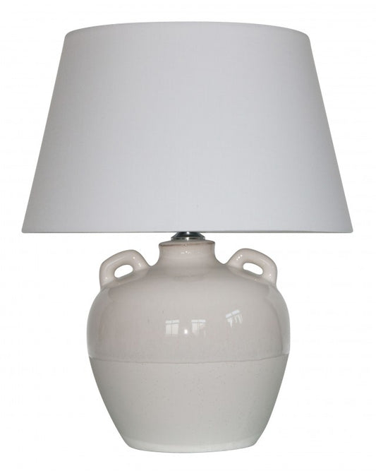 Lume Ceramic Table Lamp with Hessian Shade – Multi Colour