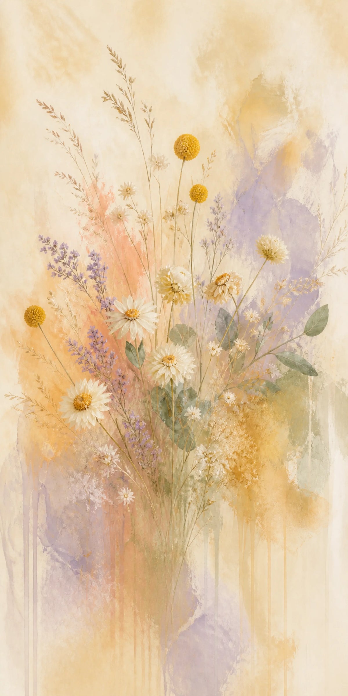 Wildflower Veil Stretched Canvas Wall Art - Portrait - 60W x 120H cm