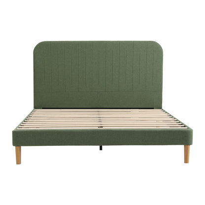 Molly Queen Bed Frame - Green Fabric