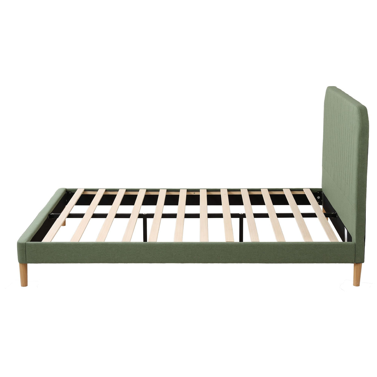 Molly Queen Bed Frame - Green Fabric