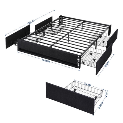 Zeno Bed Frame with Storage Drawers