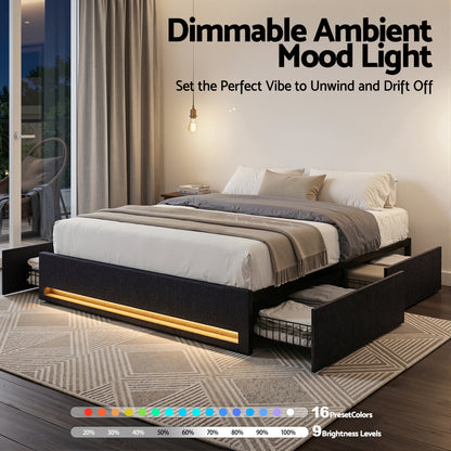 Zeno Bed Frame with Storage Drawers