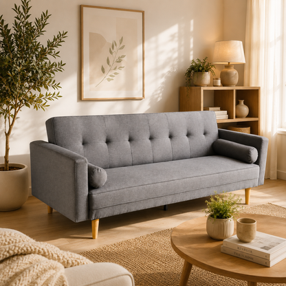 Sarantino Madison Sofa Bed Light Grey Linen Suite
