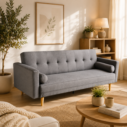 Sarantino Madison Sofa Bed Light Grey Linen Suite