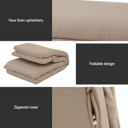 Floor Chair 1 Seater Sofa Linen Beige