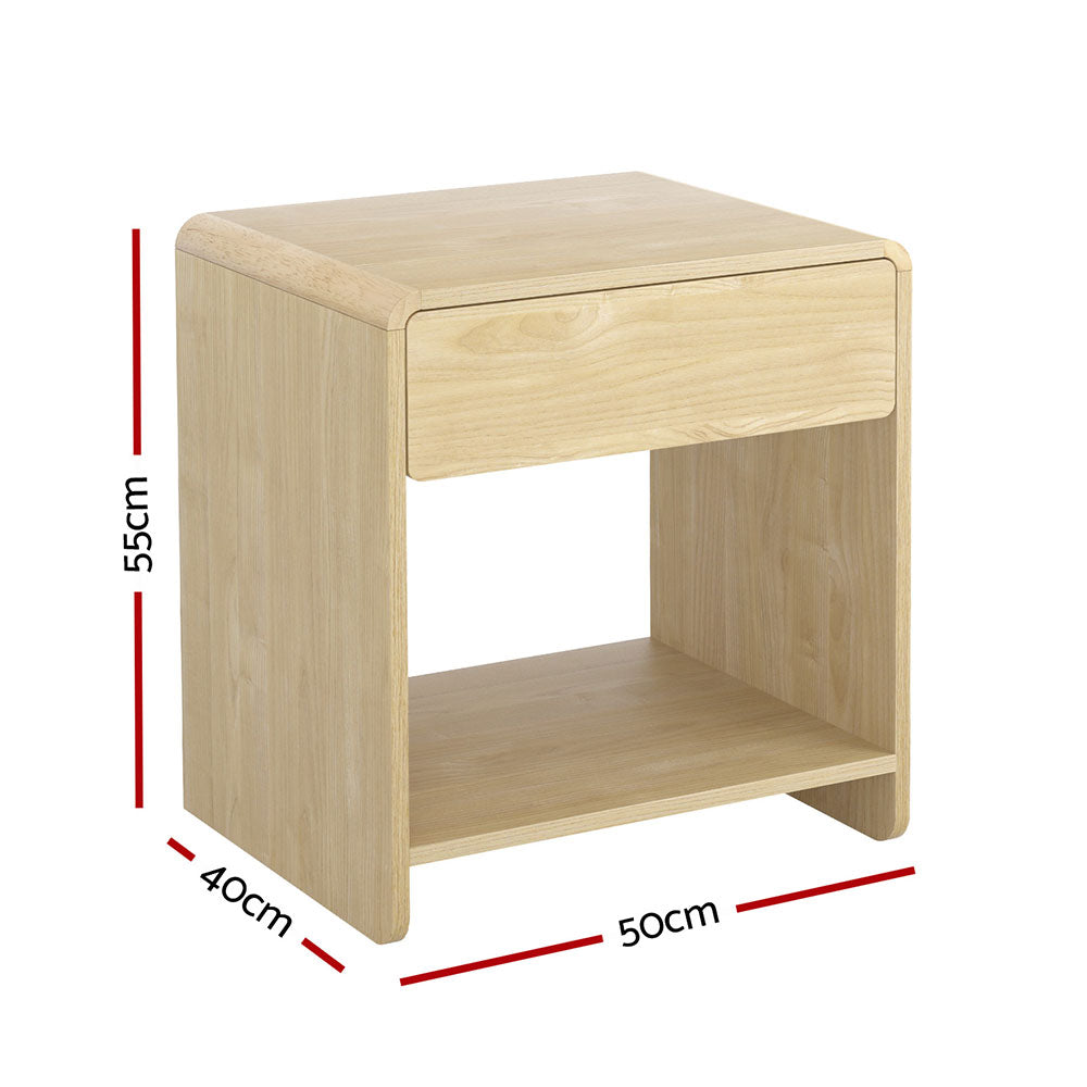 Bedside Table Open Shelf - Pine