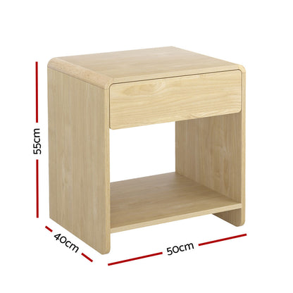 Minimal Bedside Table Open Shelf- Pine