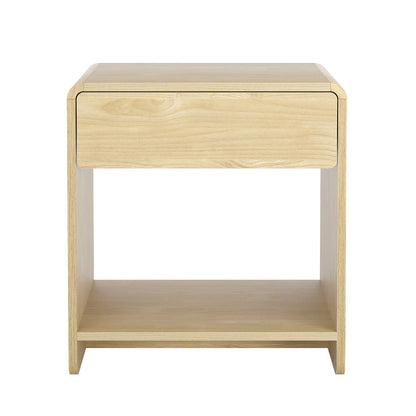 Minimal Bedside Table Open Shelf- Pine