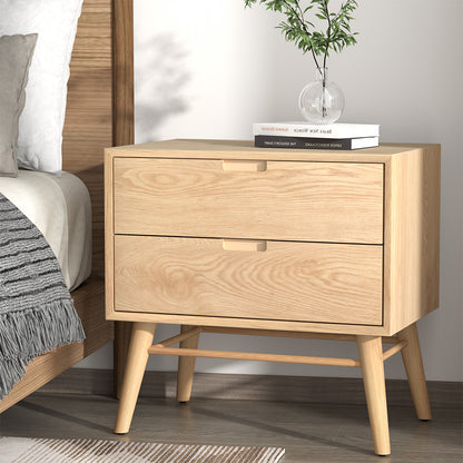 Gino Minimal Bedside Table- Oak
