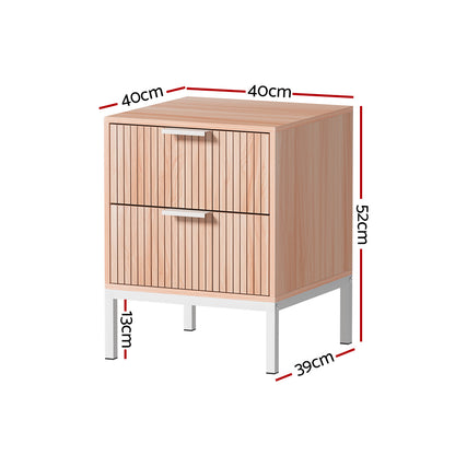 Lura Minimal Bedside Table- Pine