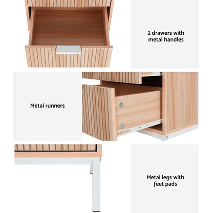 Lura Minimal Bedside Table- Pine