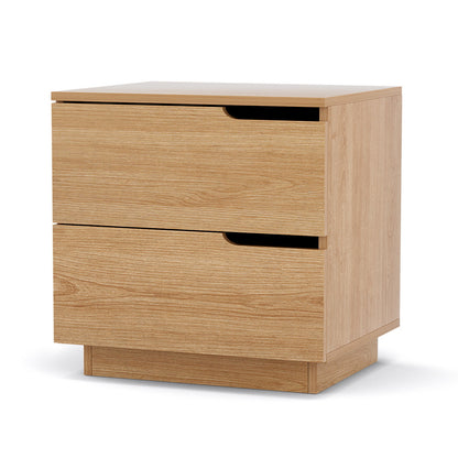 Minimal Bedside Table 2 Drawers- Pine
