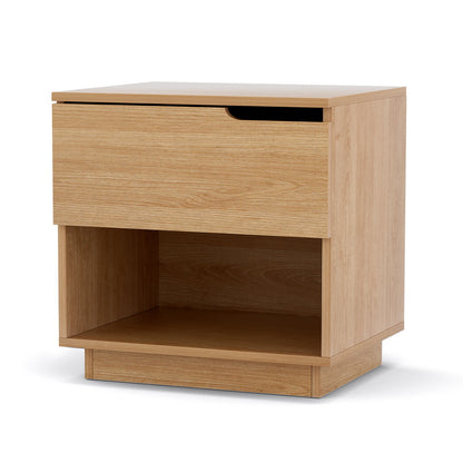 Minimal Bedside Table 1 Drawer 1 Shelf- Pine