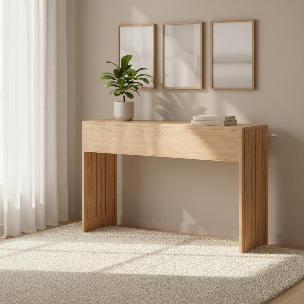 Fluted Console Table - Pine