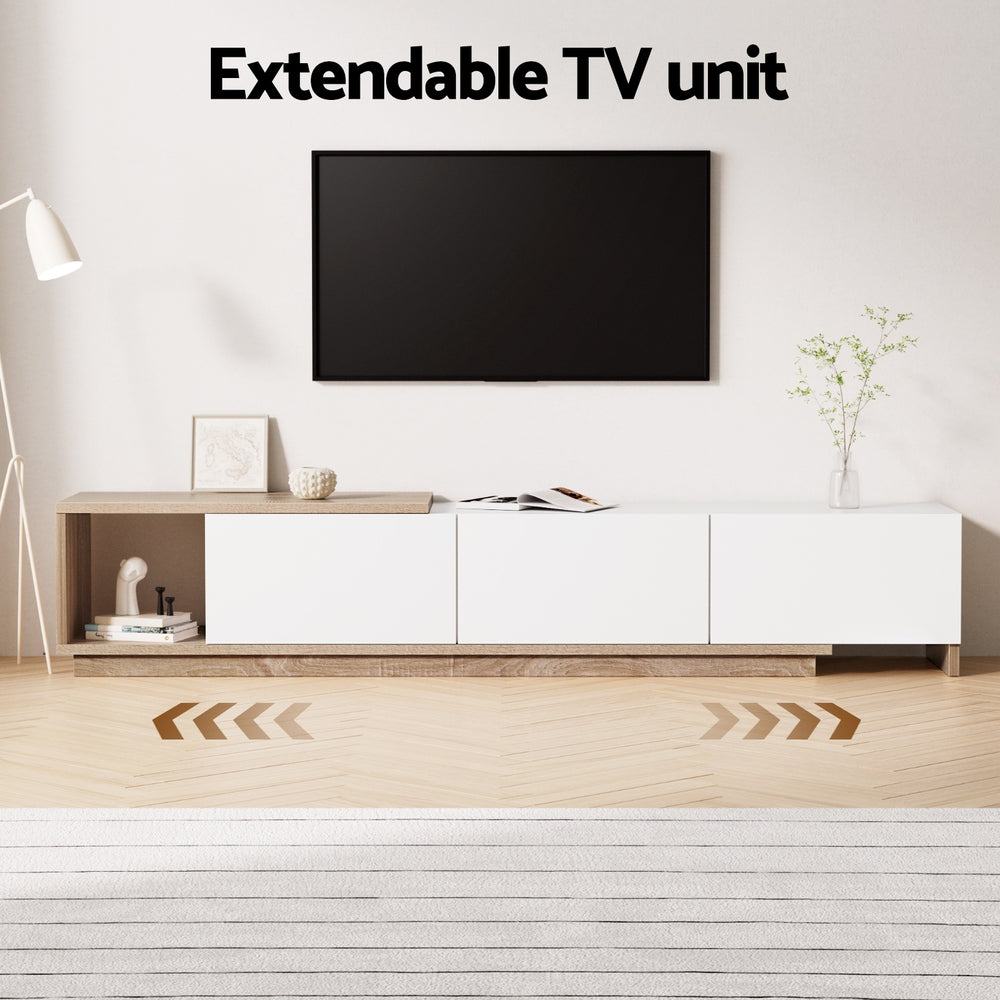 TV Cabinet Entertainment Unit Extendable - White Oak