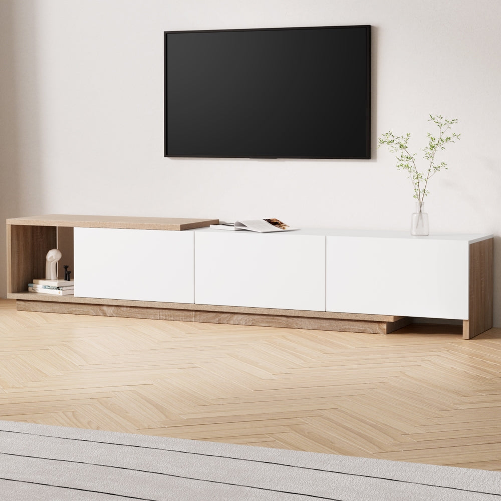 TV Cabinet Entertainment Unit Extendable - White Oak
