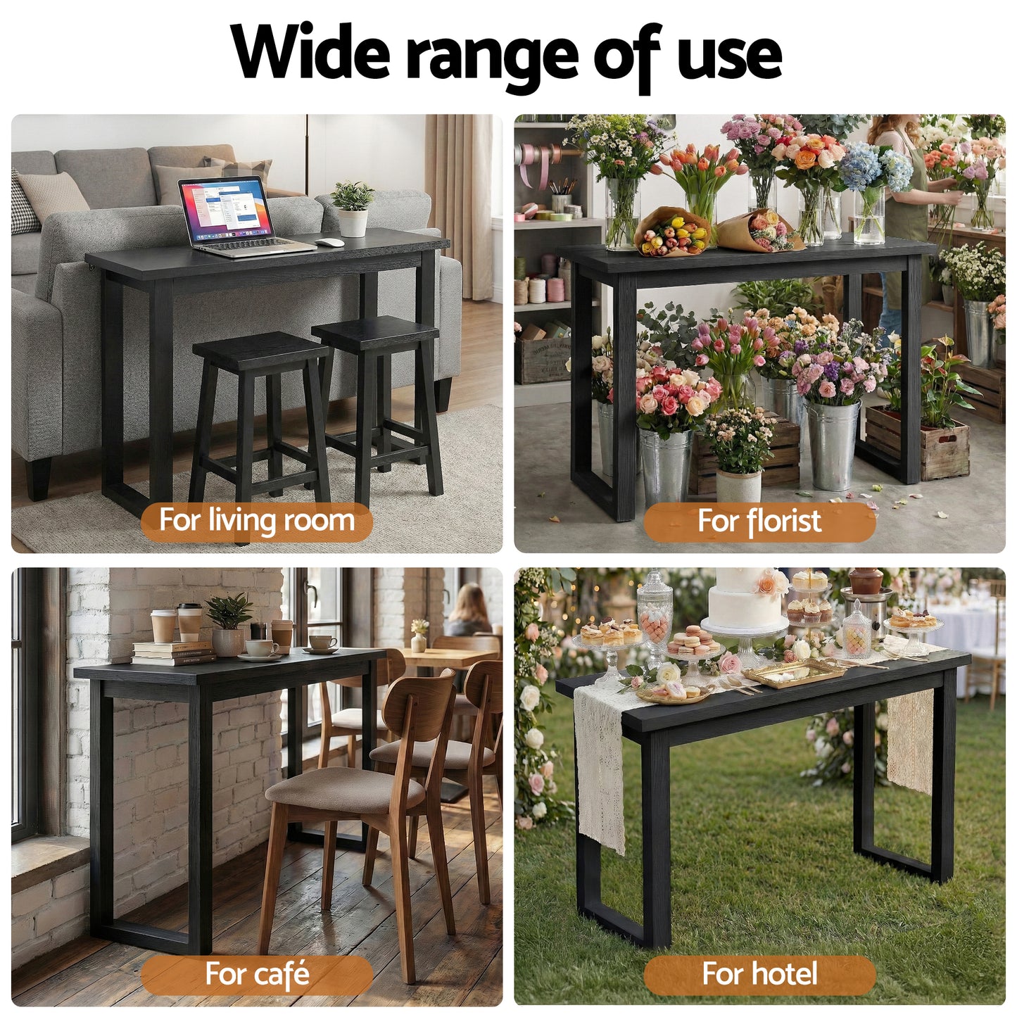 Console Table 110cm - Black