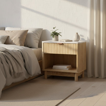 Minimal Bedside Table- Pine