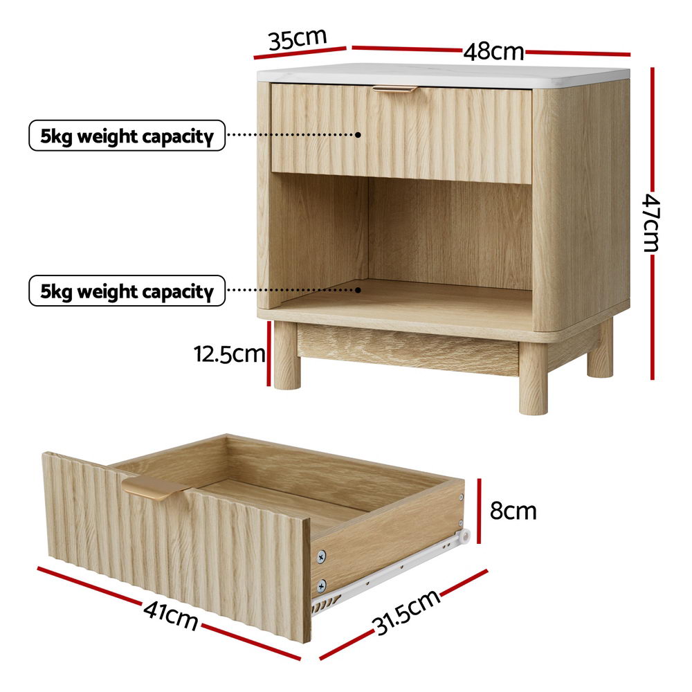 Minimal Bedside Table- Pine