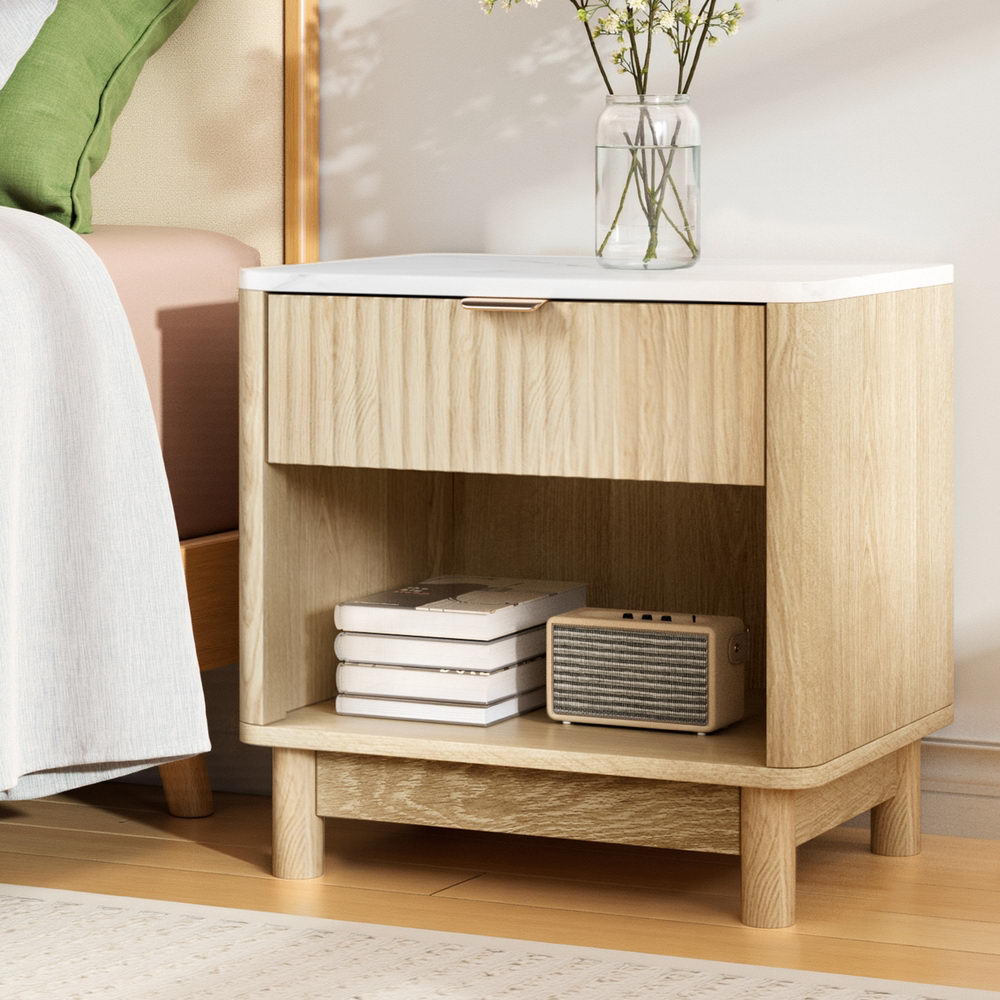 Minimal Bedside Table- Pine