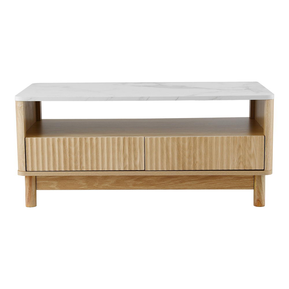 Aske Coffee Table – Wood & White