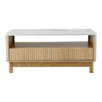Aske Coffee Table – Wood & White