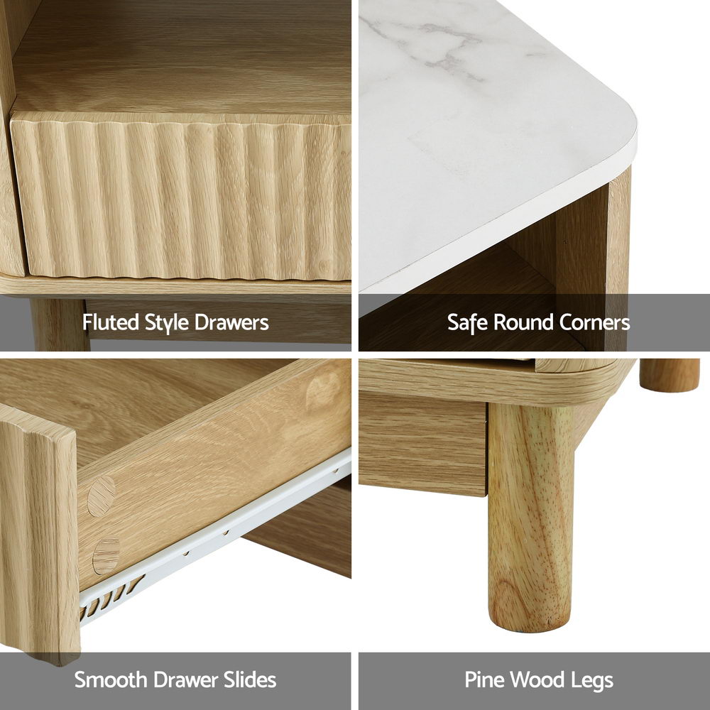 Aske Coffee Table – Wood & White