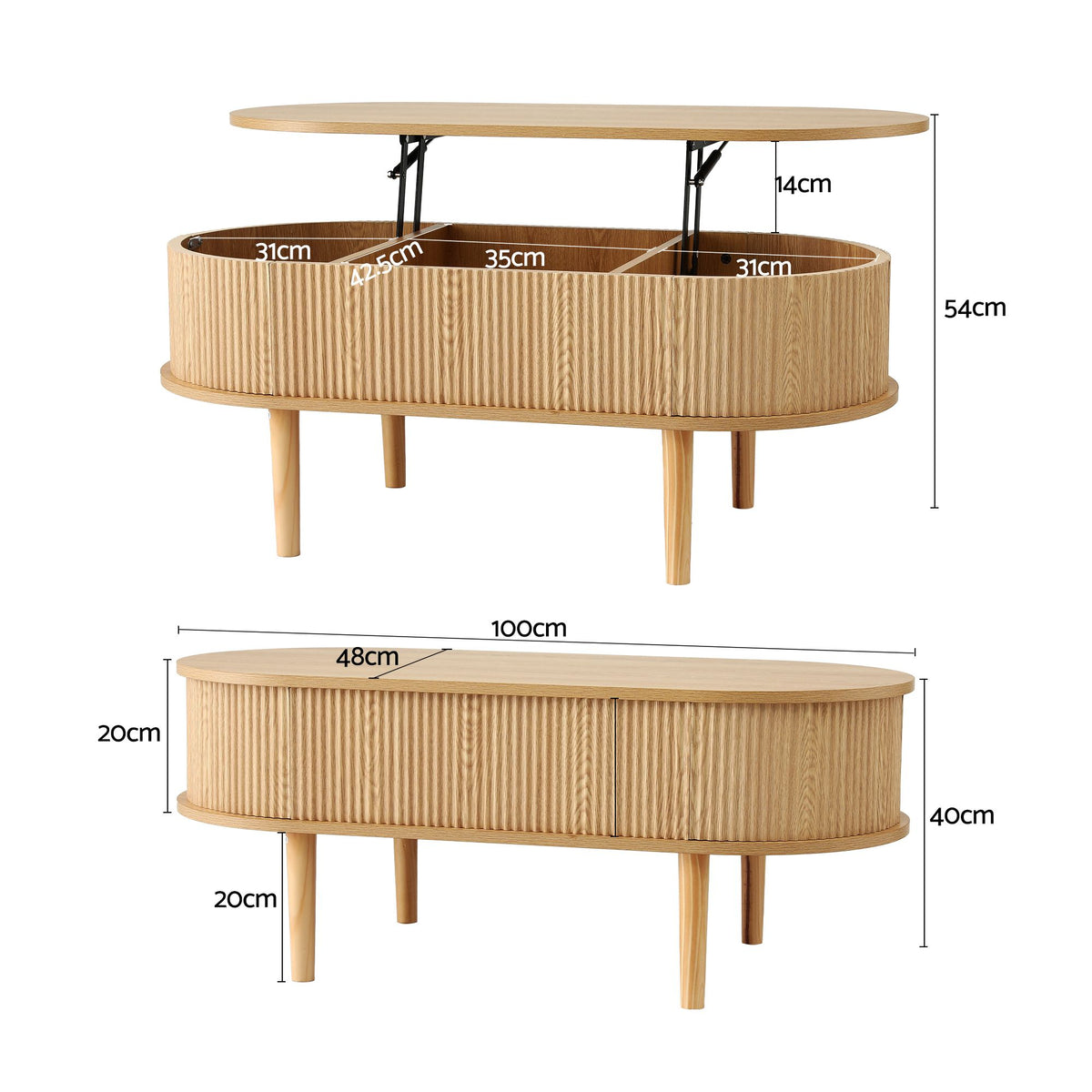 Lajla Lift Top Coffee Table – Natural