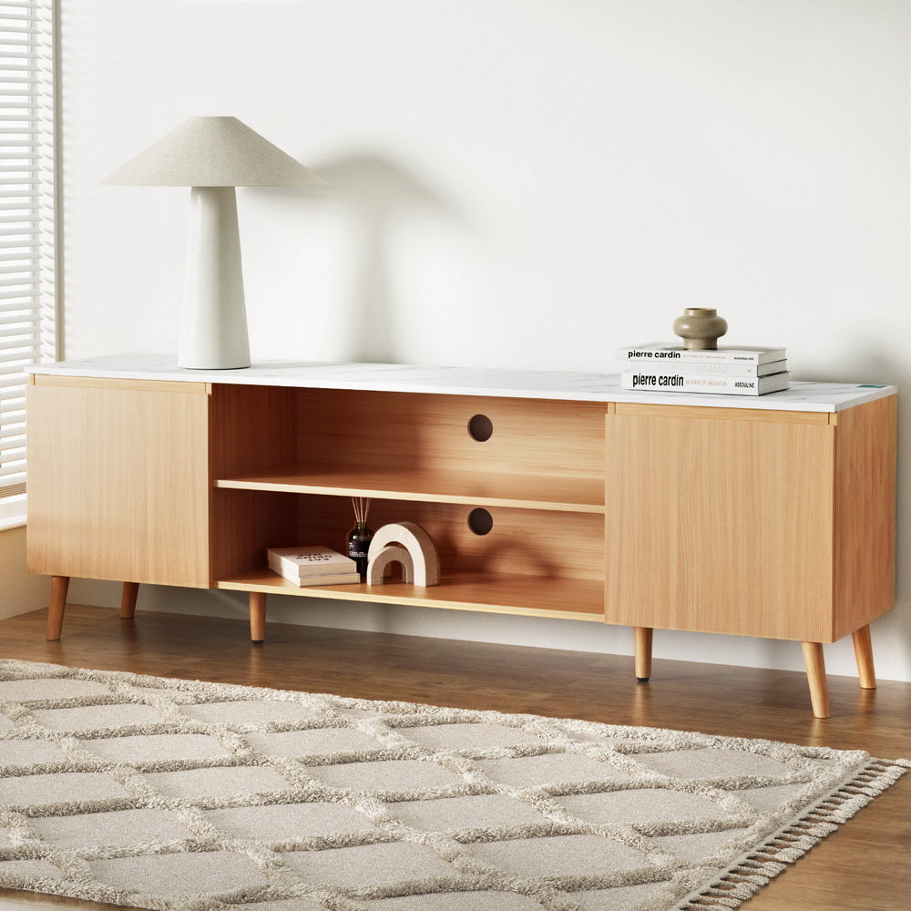 TV Cabinet Entertainment Unit 180CM Pine White