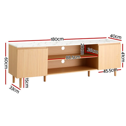 TV Cabinet Entertainment Unit 180CM Pine White