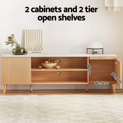 TV Cabinet Entertainment Unit 180CM Pine White