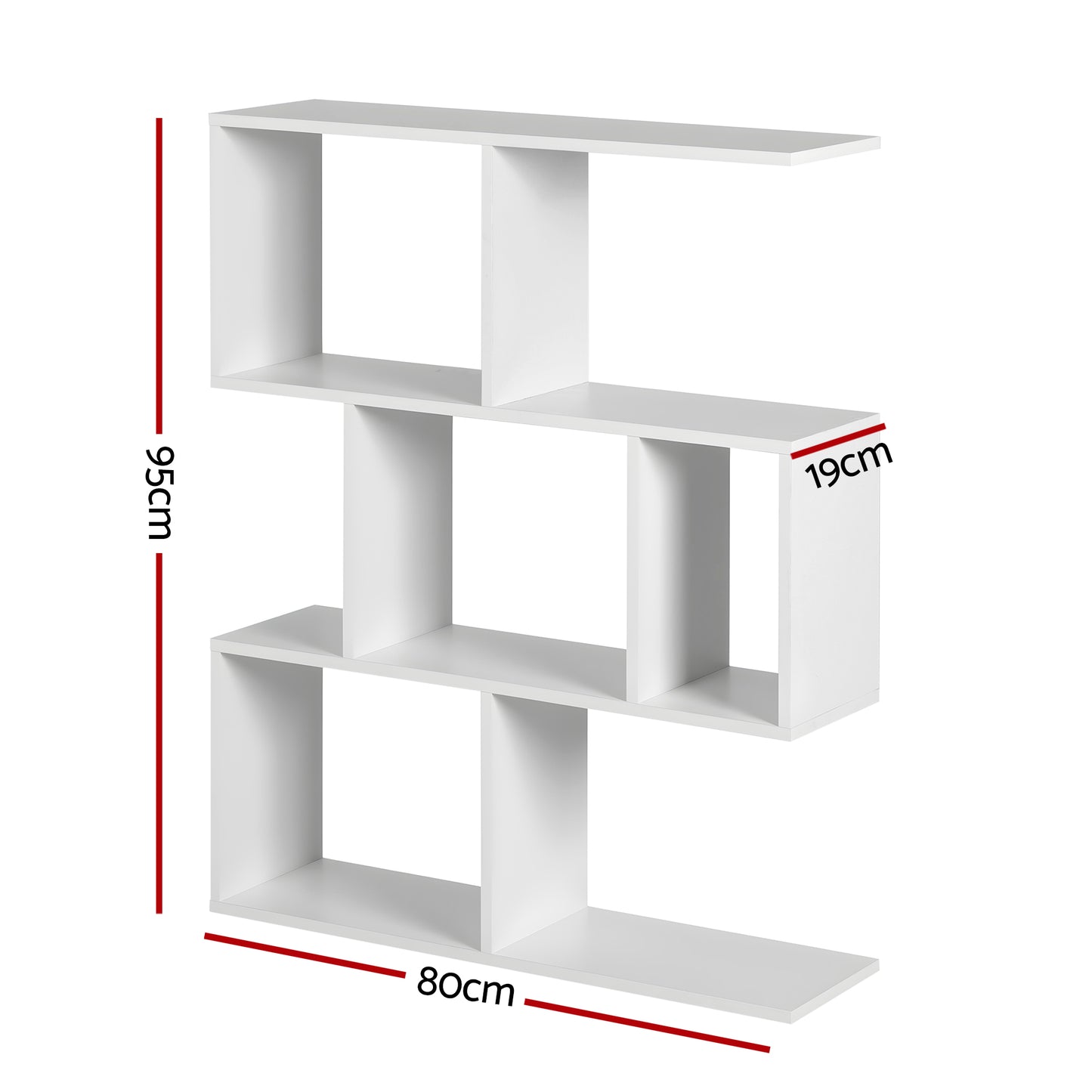 Floating Wall Shelf 3-Tier Display - White