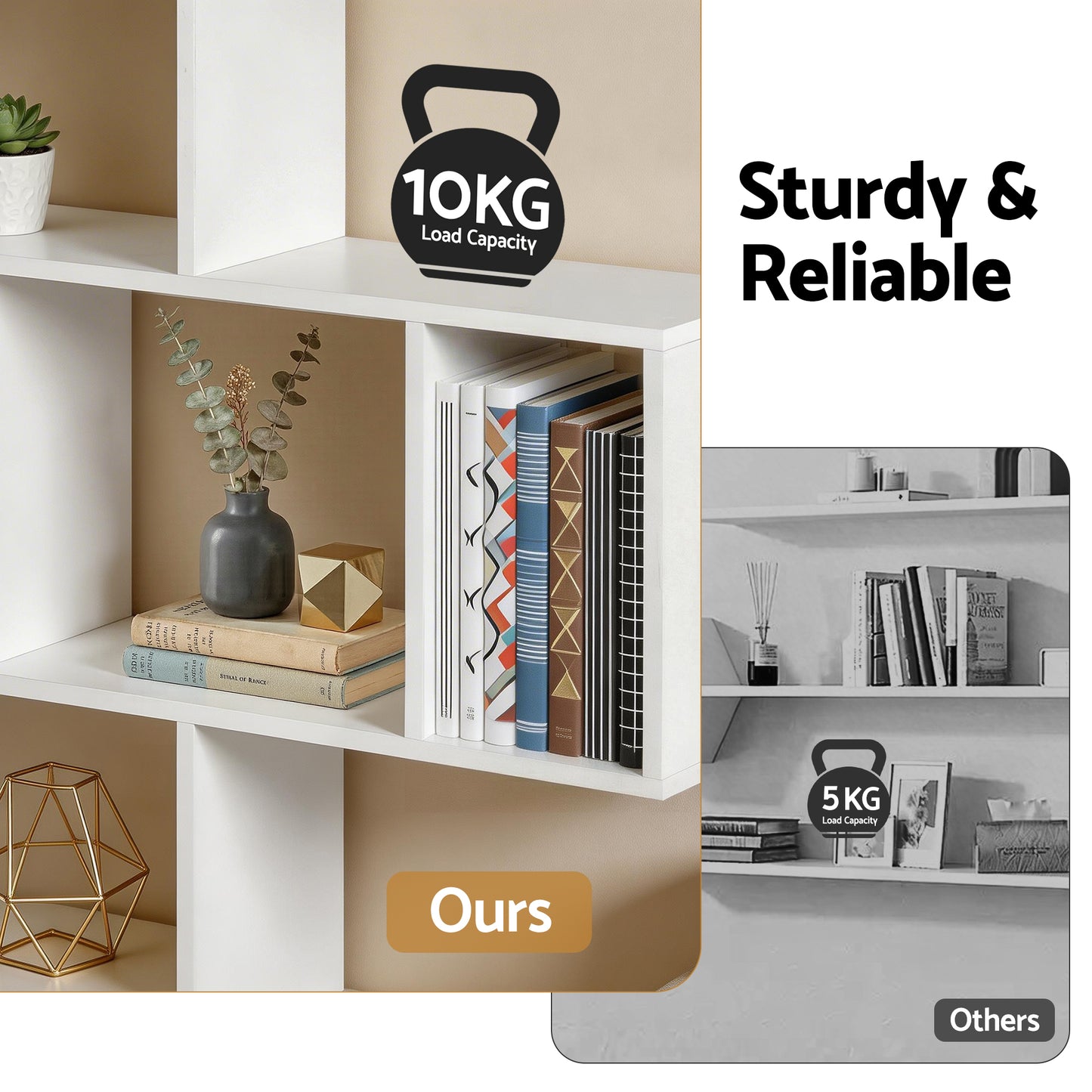 Floating Wall Shelf 3-Tier Display - White