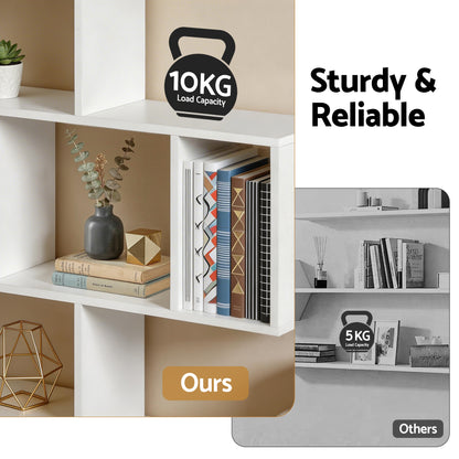Floating Wall Shelf 3-Tier Display - White