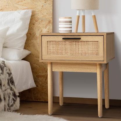 Rattan Minimal Bedside Table