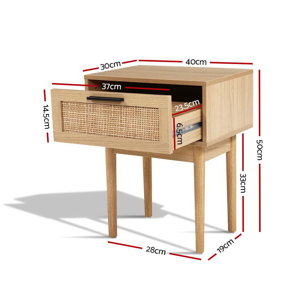 Rattan Minimal Bedside Table