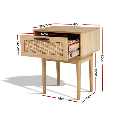Rattan Minimal Bedside Table