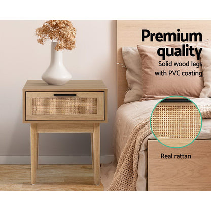 Rattan Minimal Bedside Table