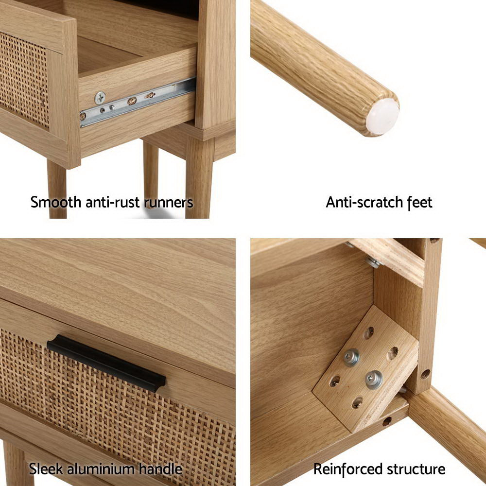 Rattan Minimal Bedside Table