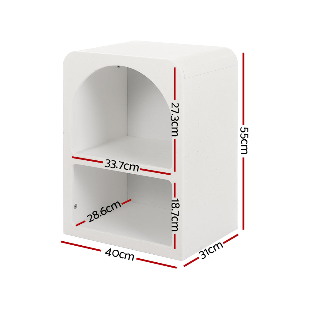 Arched Bedside Table - White