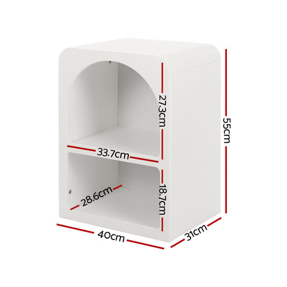 Arched Minimal Bedside Table- White