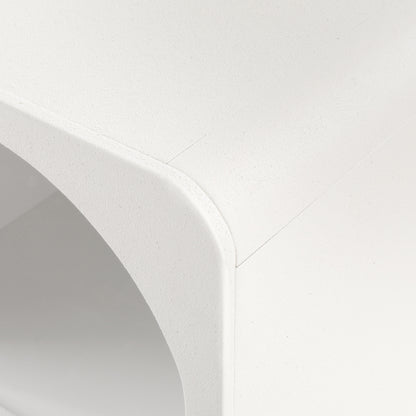 Arched Minimal Bedside Table- White